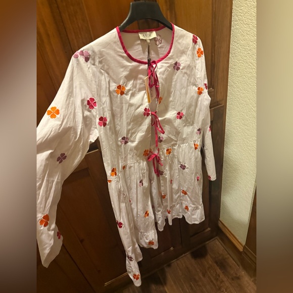 Anim | NWT Tomato Girl Poplin Embroidered Molly Mini Dress | L - Picture 7 of 9